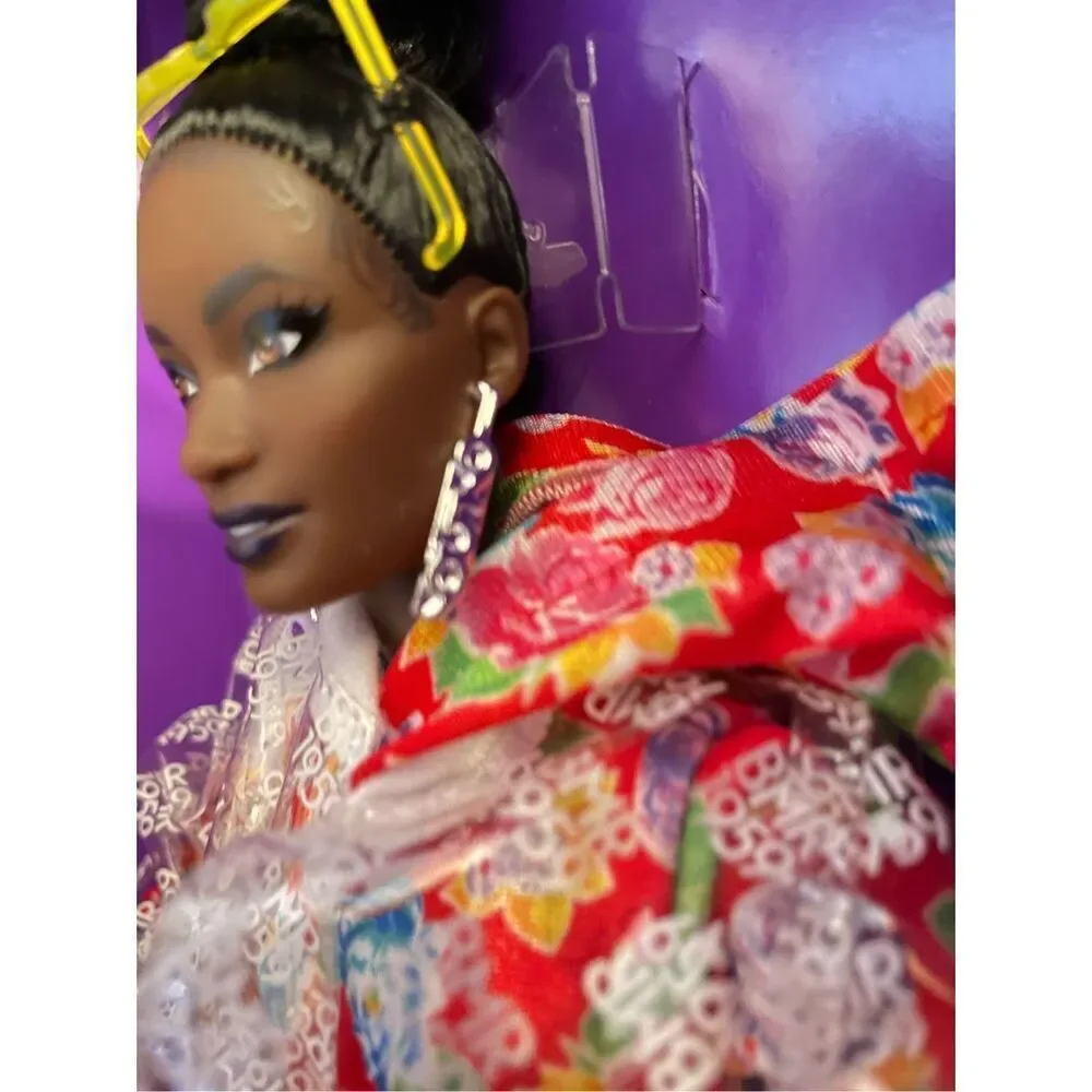 Barbie BMR1959 Doll Streetwear Neon Dress & Denim Jacket Neon Beret Hoop Earring